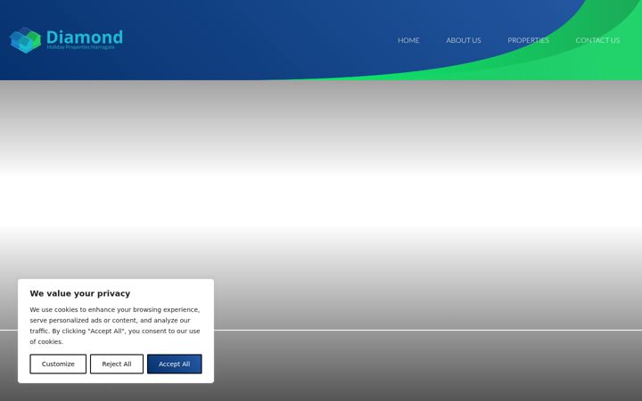 Screenshot of diamondholidayproperties.co.uk