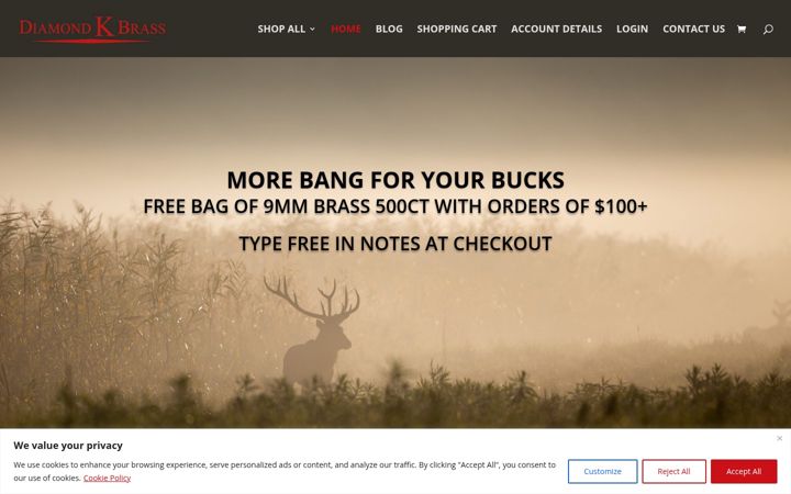 Screenshot of diamondkbrass.com