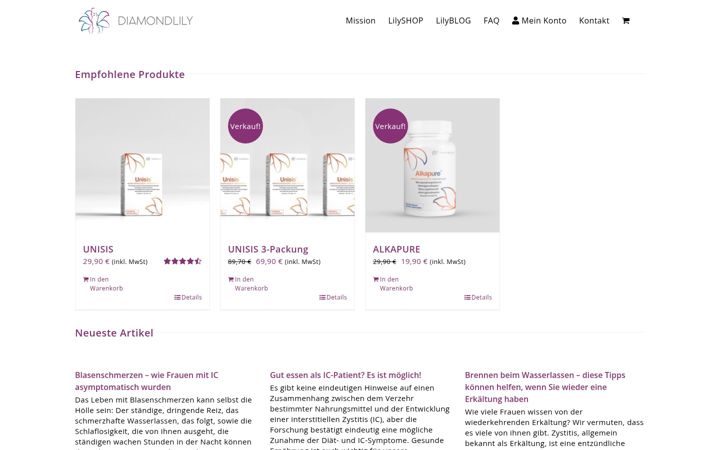 Screenshot of diamondlily.de
