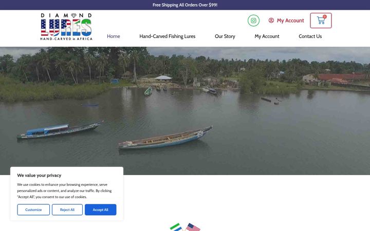 Screenshot of diamondlures.com