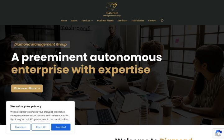 Screenshot of diamondmanagementsgroup.com