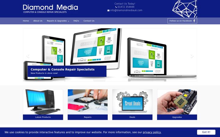 Screenshot of diamondmediauk.com