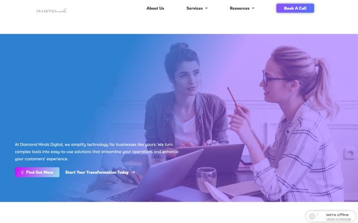 Screenshot of diamondminds.co.uk