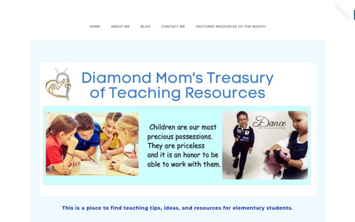 Kuvakaappaus sivustosta diamondmomstreasury.com