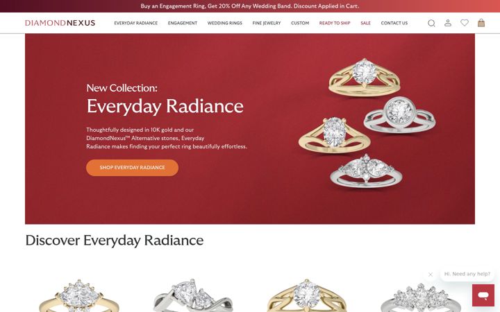 Screenshot of diamondnexus.com