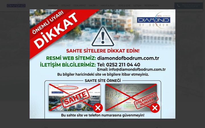 Екранна снимка на diamondofbodrum.com.tr