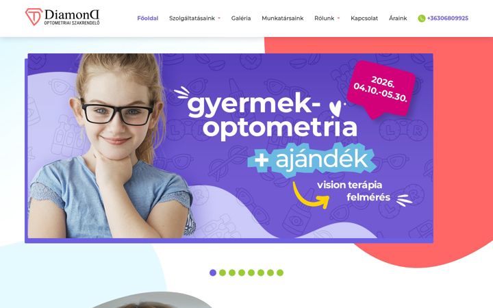 Screenshot of diamondoptometria.com