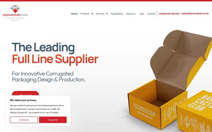 Screenshot of diamondpak.co.uk