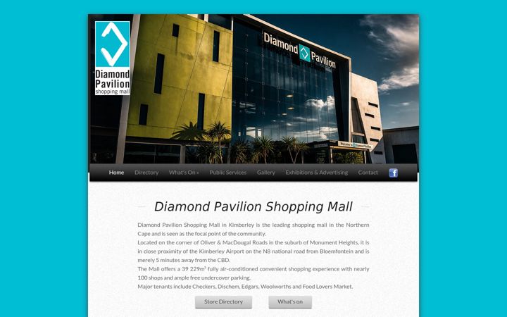 Екранна снимка на diamondpavilion.co.za