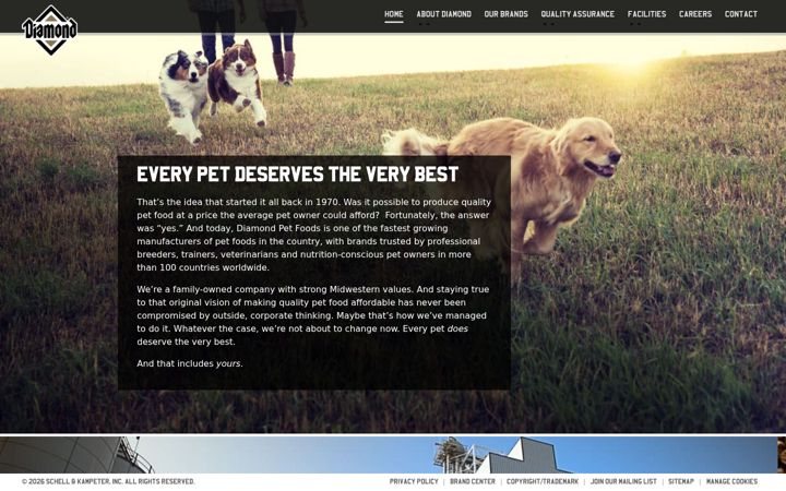 Screenshot of diamondpetcompany.com