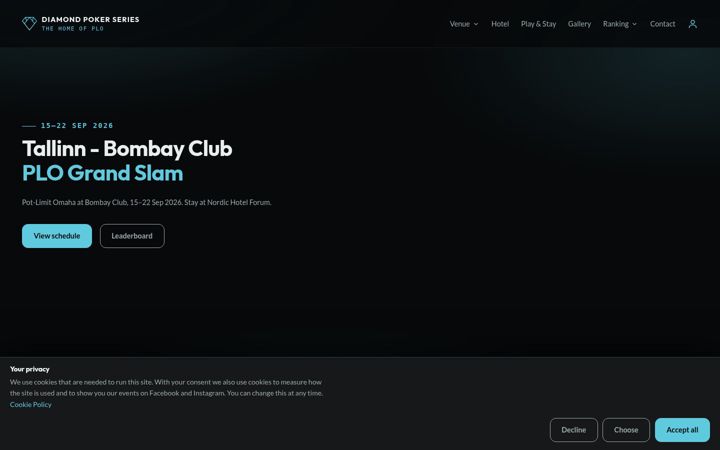 Screenshot of diamondpokerseries.com