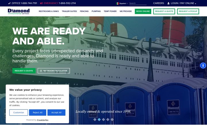 Screenshot of diamondprovides.com