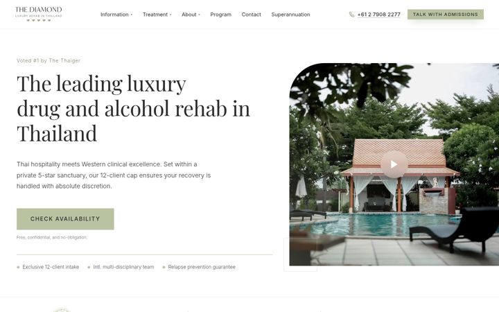 Screenshot of diamondrehabthailand.com
