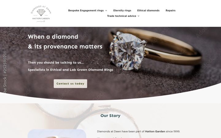 Screenshot of diamondsatdawn.com