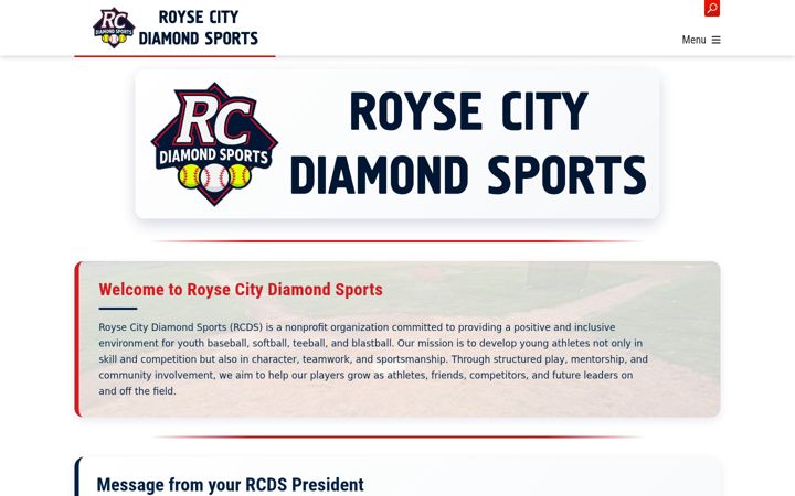 Screenshot of diamondsportsrc.org