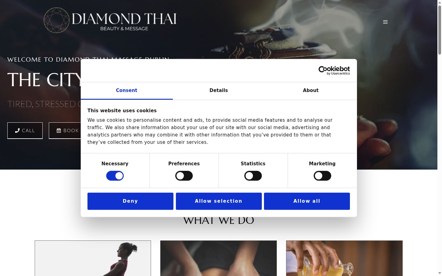 Screenshot del banner di consenso mostrato prima di qualsiasi interazione