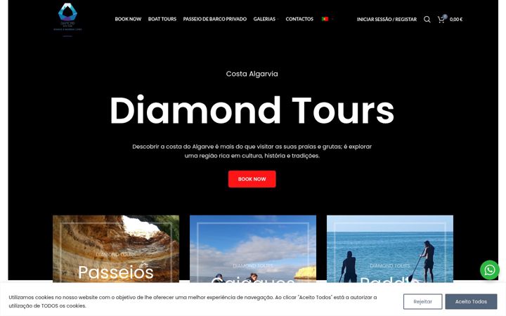 Skärmbild av diamondtours.pt