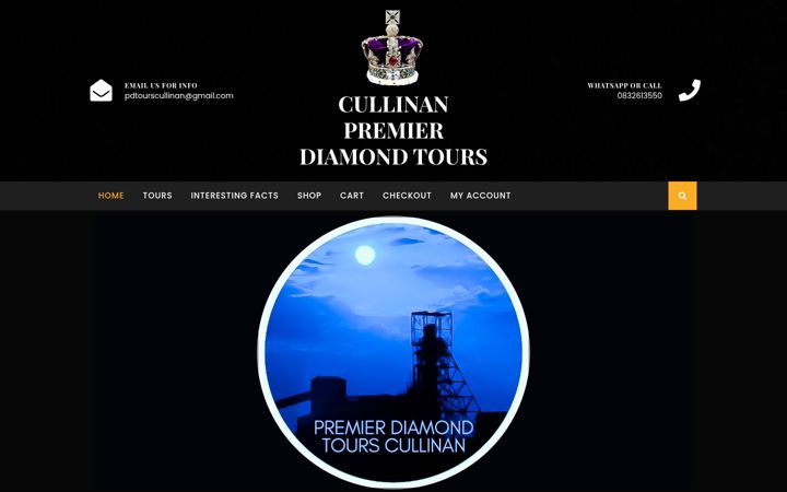 Ekrānuzņēmums no diamondtourscullinan.co.za