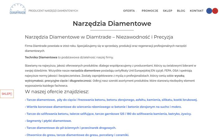 Snímek obrazovky diamtrade.pl