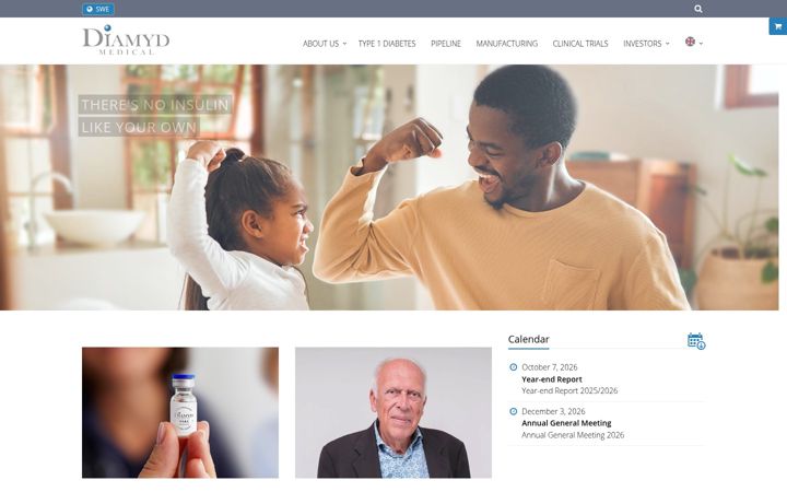 Screenshot of diamyd.eu