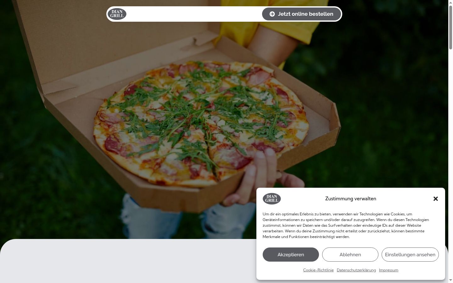 Screenshot of the consent banner shown before any interaction