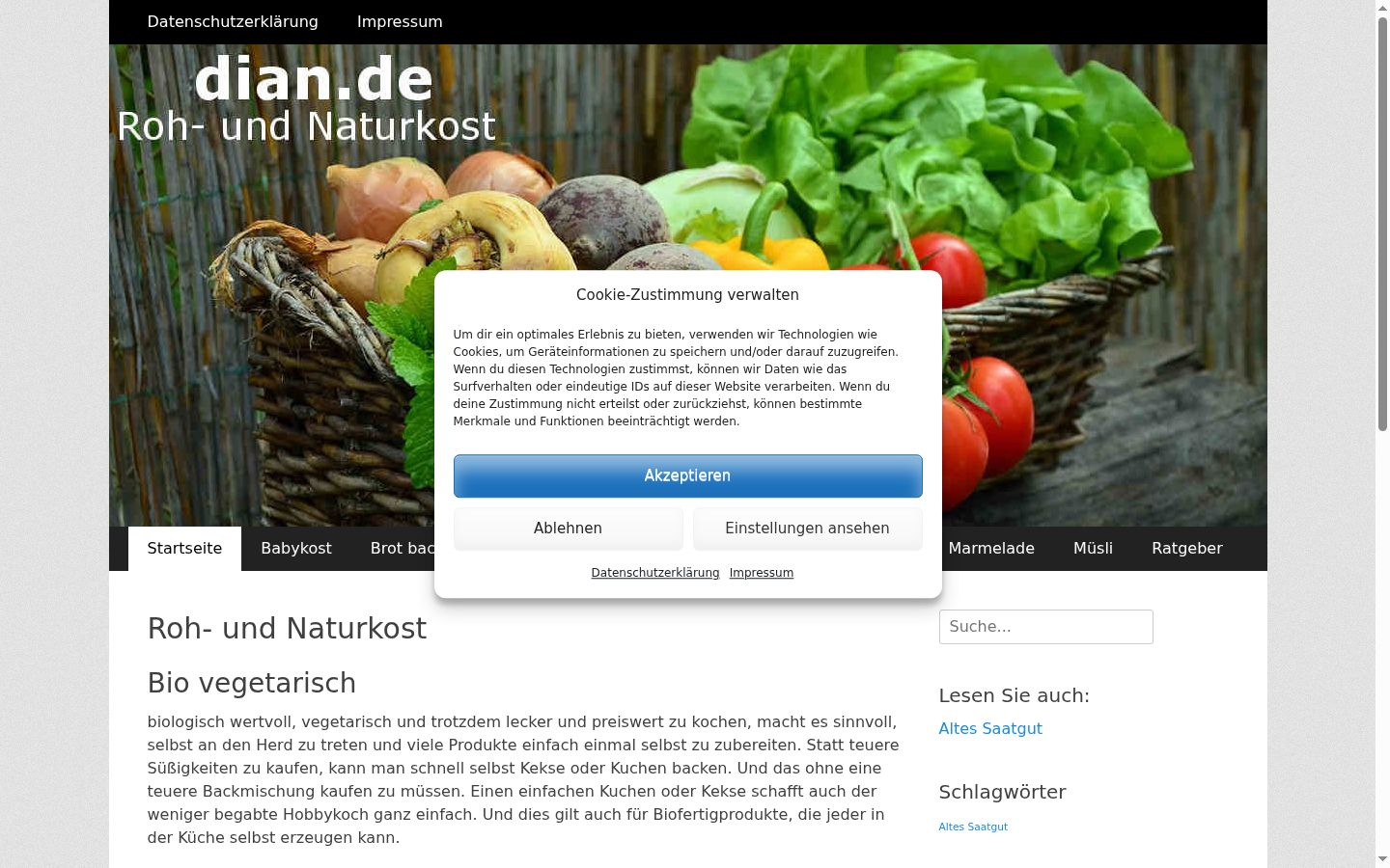 Screenshot of the consent banner shown before any interaction
