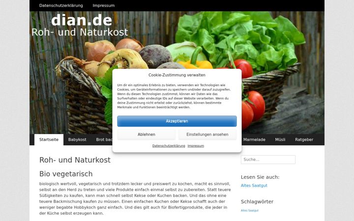 Screenshot of dian.de