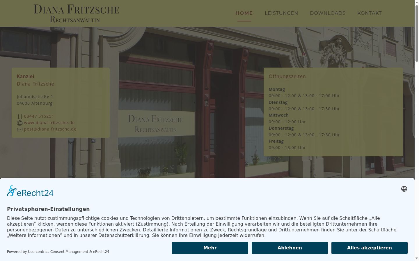 Screenshot of the consent banner shown before any interaction