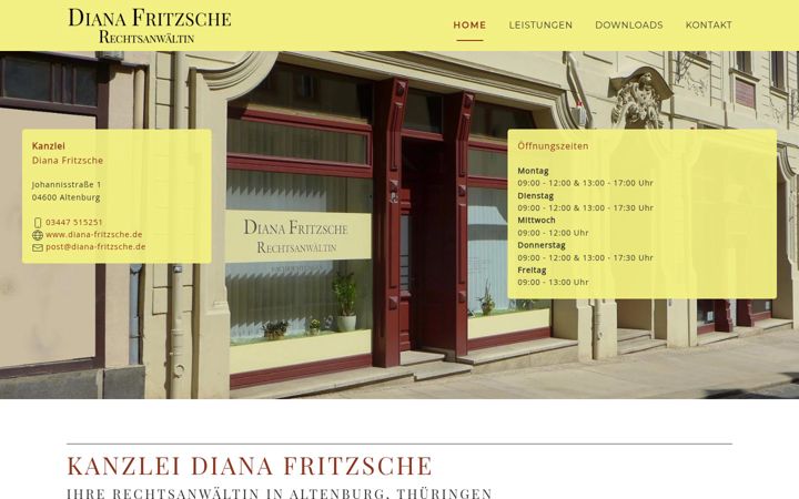 Screenshot of diana-fritzsche.de