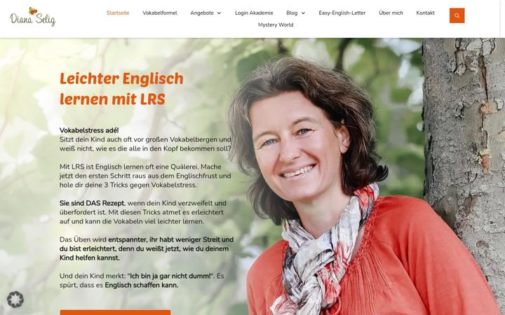 Skærmbillede af diana-selig.de