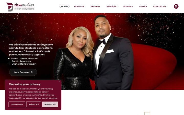 Screenshot of dianadahliapr.com