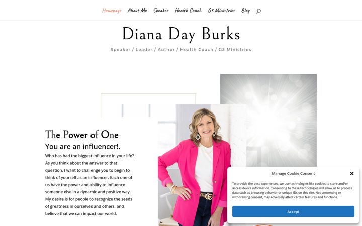 Screenshot of dianadayburks.com