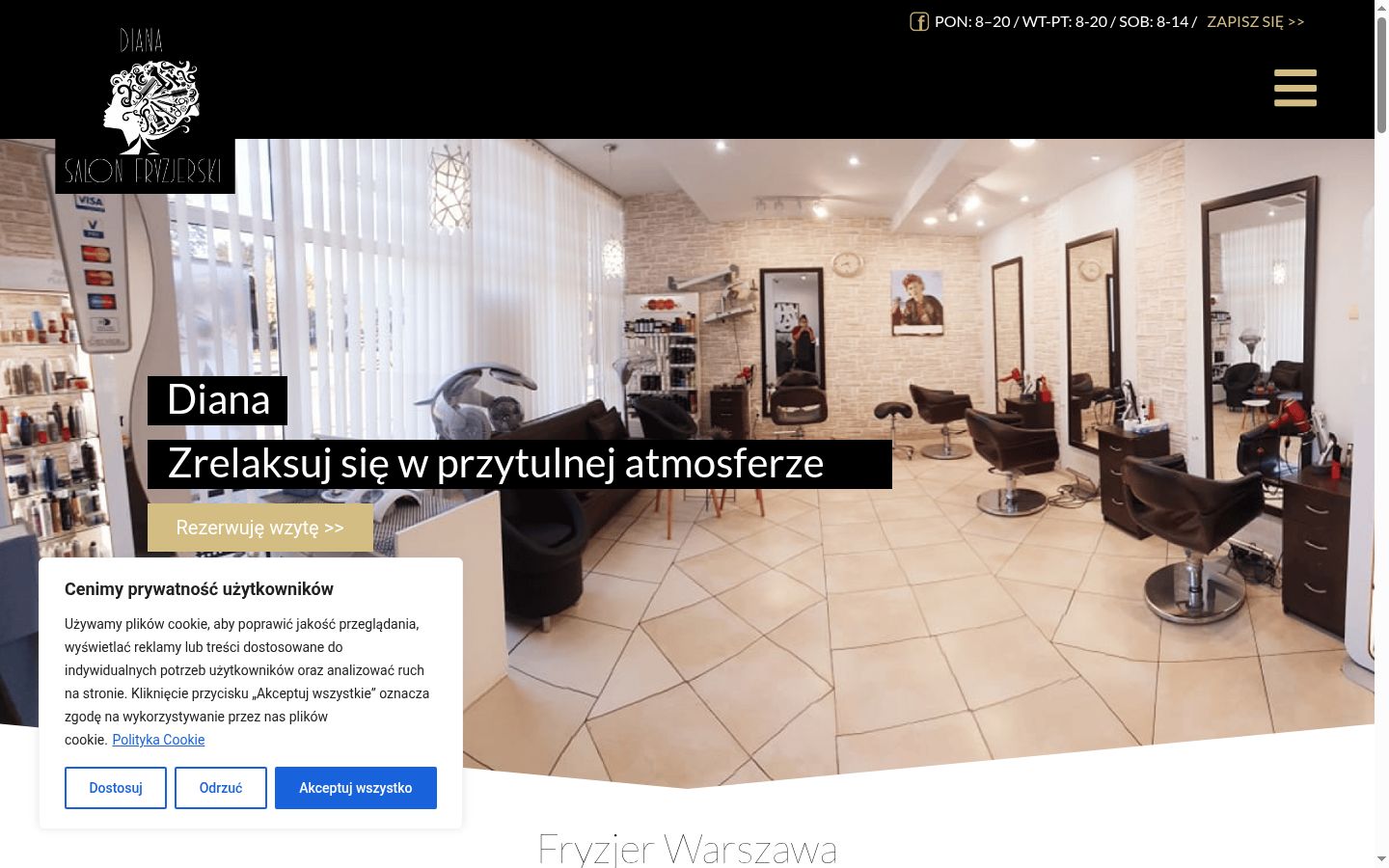 Zrzut ekranu banera zgody wyświetlanego przed jakąkolwiek interakcją