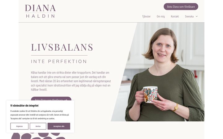 Screenshot of dianahaldin.com