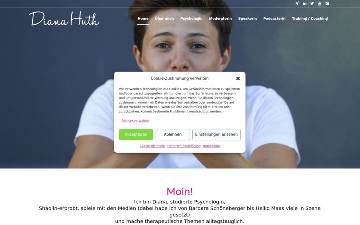 Screenshot of dianahuth.com
