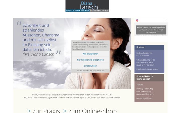 Screenshot of dianalarisch.de
