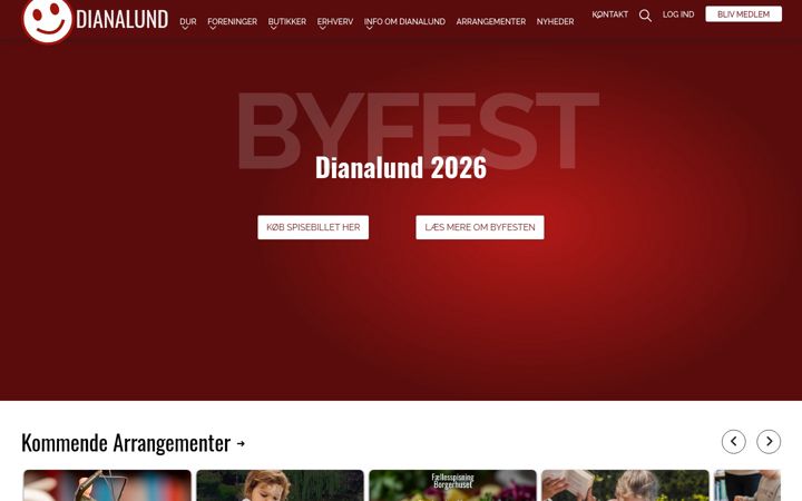 Snímek obrazovky dianalund.dk