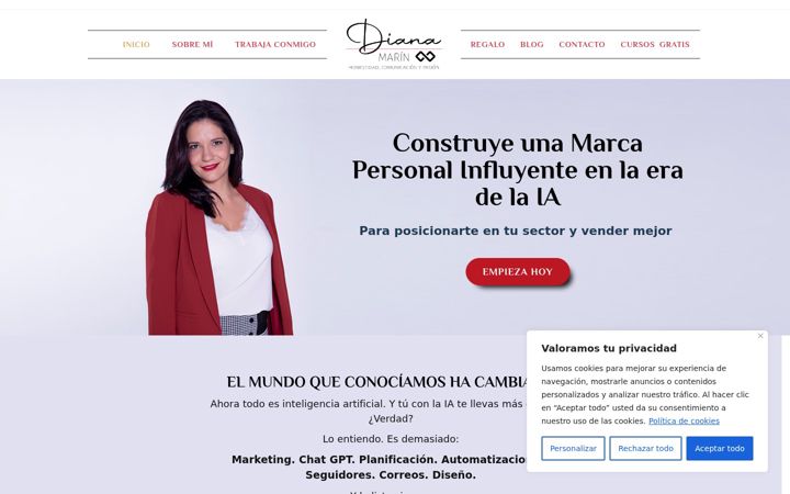 Screenshot of dianamarinsocialmedia.com