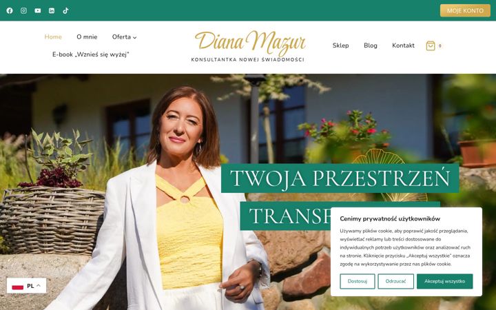 Screenshot of dianamazur.eu