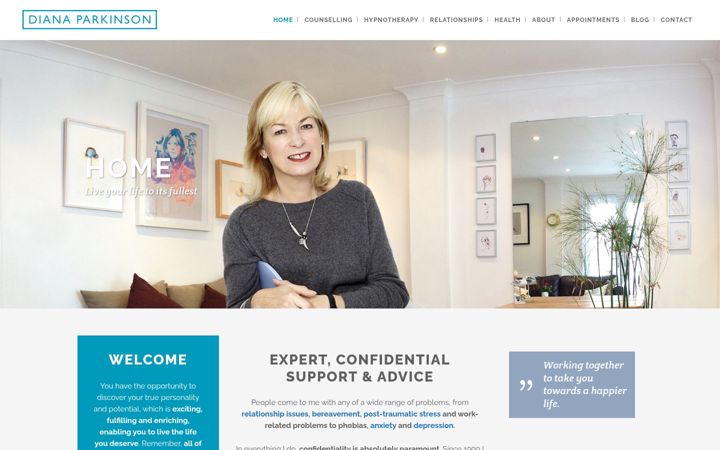 Screenshot of dianaparkinson.co.uk