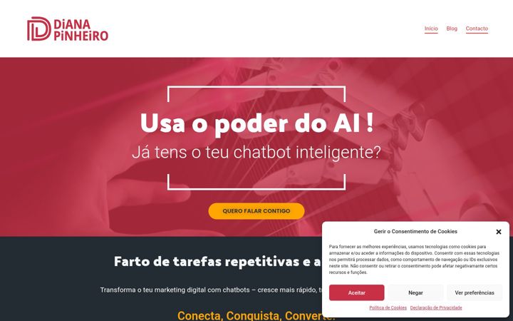 Screenshot of dianapinheiro.com