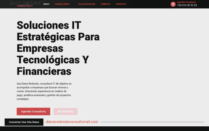 Screenshot of dianaredondoconsultorait.com