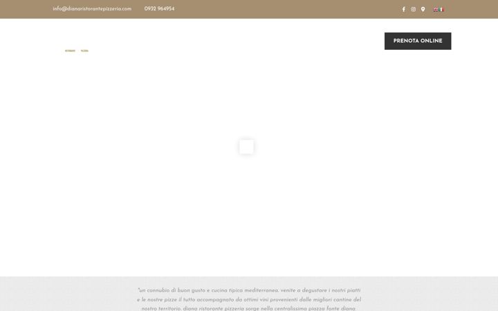 Screenshot of dianaristorantepizzeria.com
