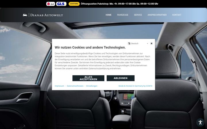 Screenshot of dianas-autowelt.de
