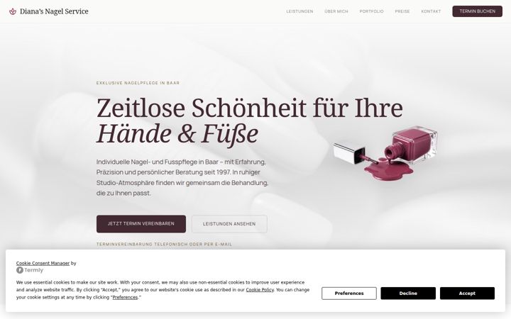 Snimka zaslona za dianas-nagelservice.ch