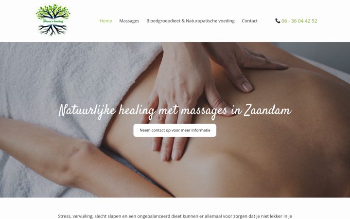 Screenshot of dianashealing.nl