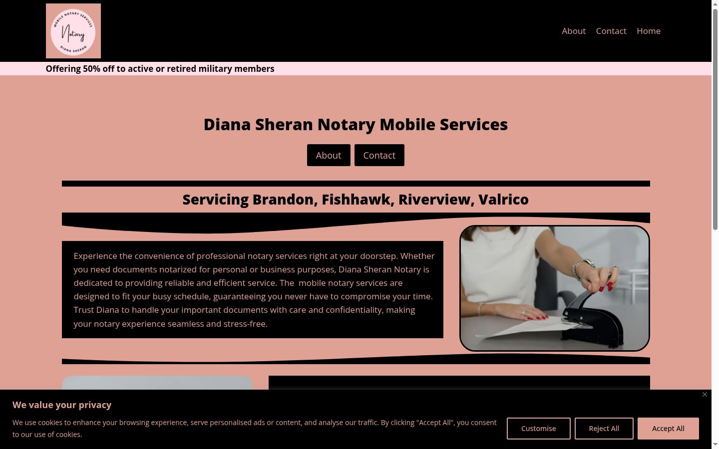 Screenshot of the consent banner shown before any interaction