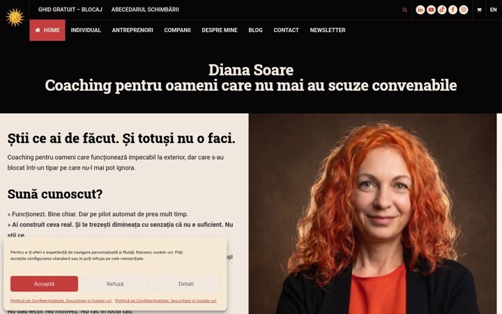 Screenshot of dianasoare.com