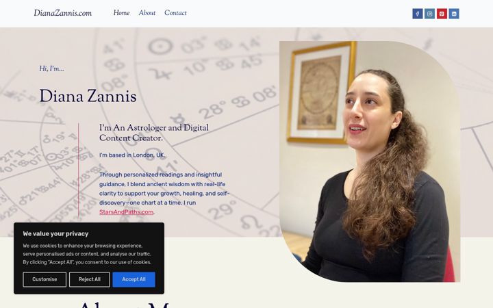 Screenshot of dianazannis.com