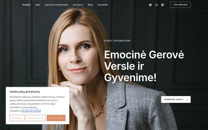 Ekrano kopija dianazarumskiene.lt